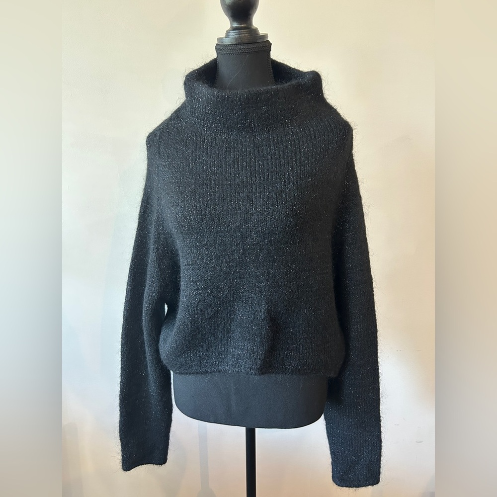 Sarah Pacini Black Cowl Neck Sweater